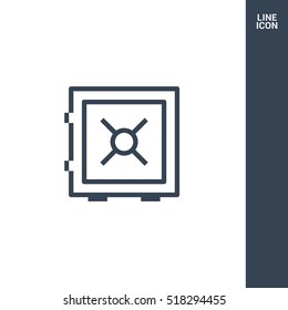 safe bank line icon for web and app
