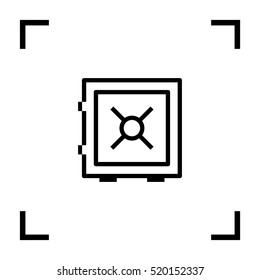 safe bank line icon for web and app
