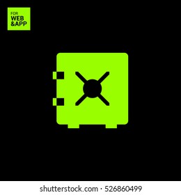 safe bank line icon for web and app