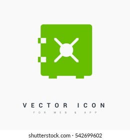 safe bank line icon for web and app