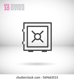 safe bank line icon for web and app