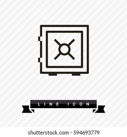 safe bank line icon for web and app