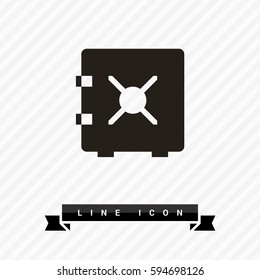 safe bank line icon for web and app