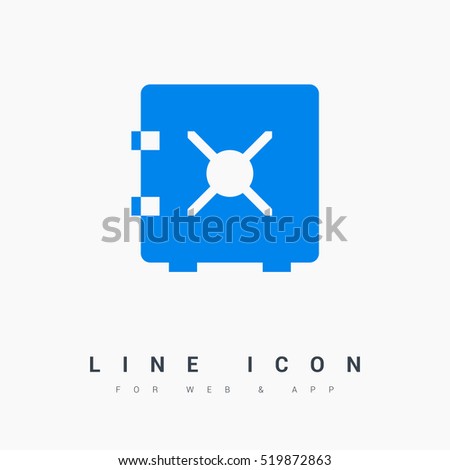 safe bank line icon for web and app