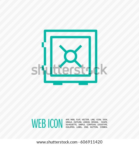 safe bank line icon for web and app