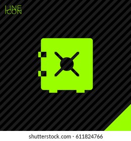 safe bank line vector icon