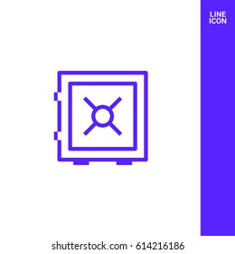 safe bank line vector icon