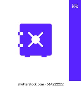 safe bank line vector icon