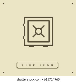 safe bank line vector icon