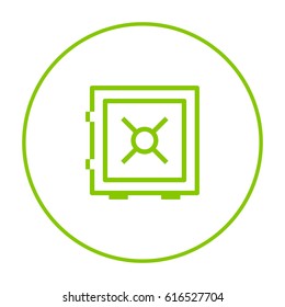 safe bank line vector icon