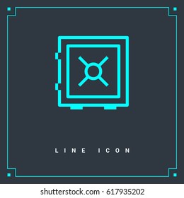 safe bank line vector icon