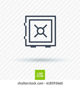 safe bank line vector icon