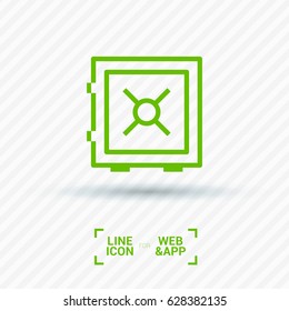 safe bank line vector icon
