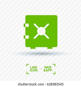 safe bank line vector icon