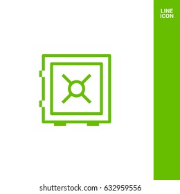 safe bank line vector icon