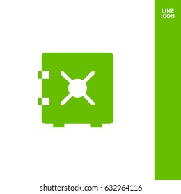 safe bank line vector icon