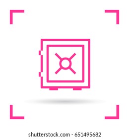 safe bank line vector icon