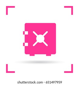 safe bank line vector icon
