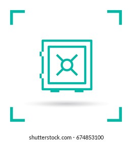 safe bank line vector icon