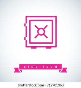 safe bank line vector icon
