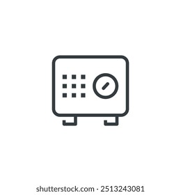 Icono de seguridad de bóveda de banco seguro, Ilustración vectorial