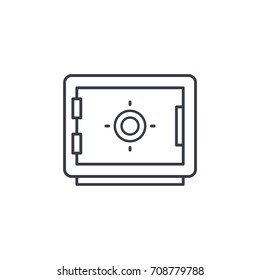 safe, banking money security, cash thin line icon. Linear vector illustration. Pictogram isolated on white background