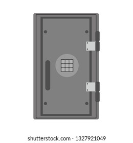 Safe banking object investment vector icon lock box. Security treasure money vault. Trust deposit flat symbol