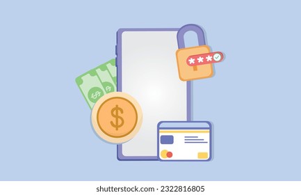 Safe Banking Vector Icon.on blue background