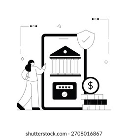 Safe Banking  Vector Outline Illustration EPS 10 File	