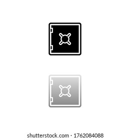 Safe. Black symbol on white background. Simple illustration. Flat Vector Icon. Mirror Reflection Shadow. Can be used in logo, web, mobile and UI UX project