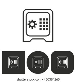 Safe - black and white icons. Vector illustration.