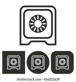 Safe - black and white icons. Vector illustration.