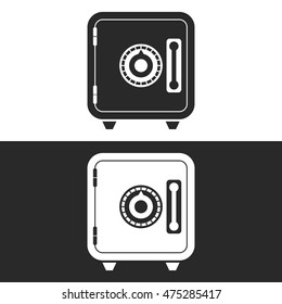 Safe. Black and white icons. Vector illustration