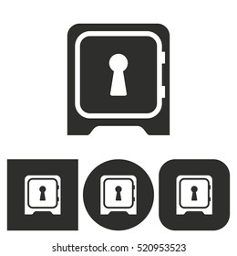Safe - black and white icons. Vector illustration.