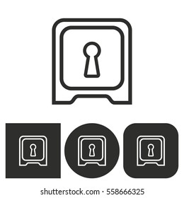 Safe - black and white icons. Vector illustration.