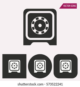 Safe - black and white icons. Vector illustration.