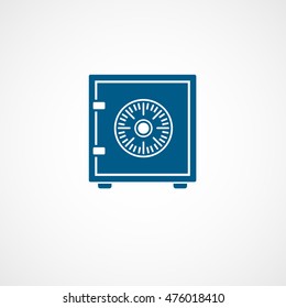Safe Blue Flat Icon On White Background