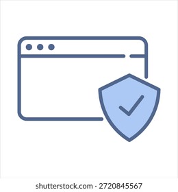 Ilustração de vetor de ícone azul seguro