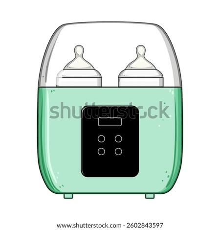 safe bottle warmer cartoon. convenient adjustable, digital compact, efficient timer safe bottle warmer sign. isolated symbol vector illustration
