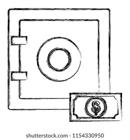 safe box with bill dollar