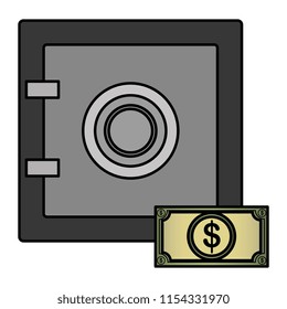 safe box with bill dollar
