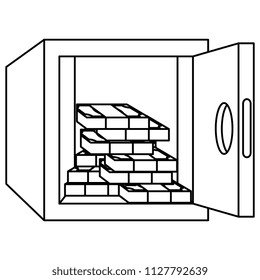 safe box with bills