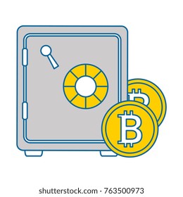 safe box with bitcoin isolated icon
