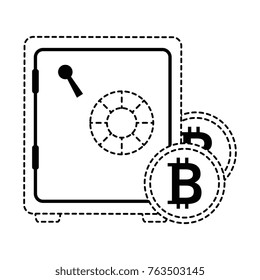 safe box with bitcoin isolated icon