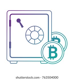 safe box with bitcoin isolated icon
