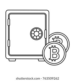 safe box with bitcoin isolated icon