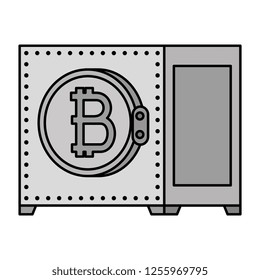 safe box with bitcoin symbol