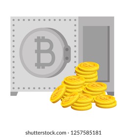 safe box with bitcoin symbol