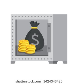 safe box with bitcoin symbol vector illustration design