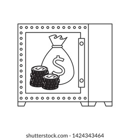 safe box with bitcoin symbol vector illustration design